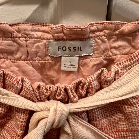Fossil Darcy mini skirt small coral pink with tie - Picture 3 of 3
